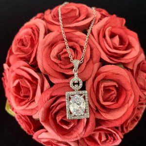 NWOT Cubic Zirconia Pendant and Chain Set
